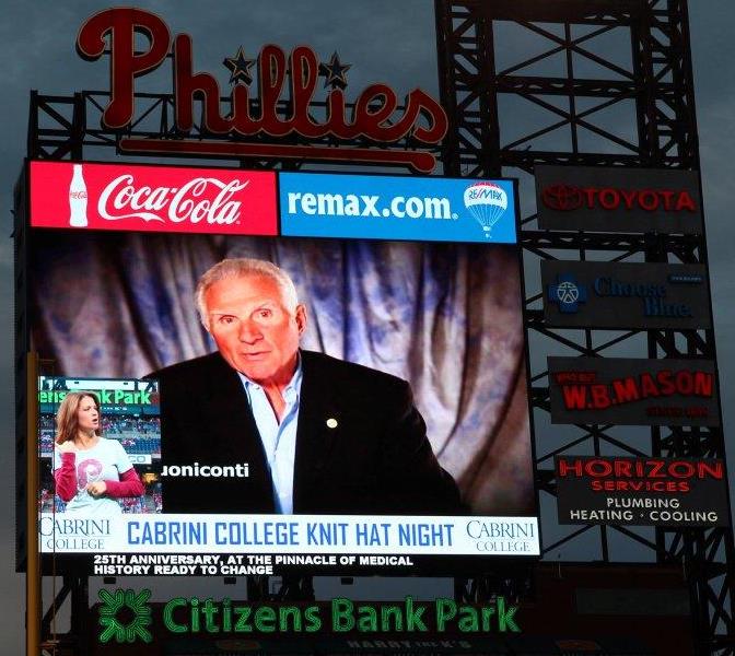 Nick Buoniconti on the Jumbotron at a 2011 Phillies Game